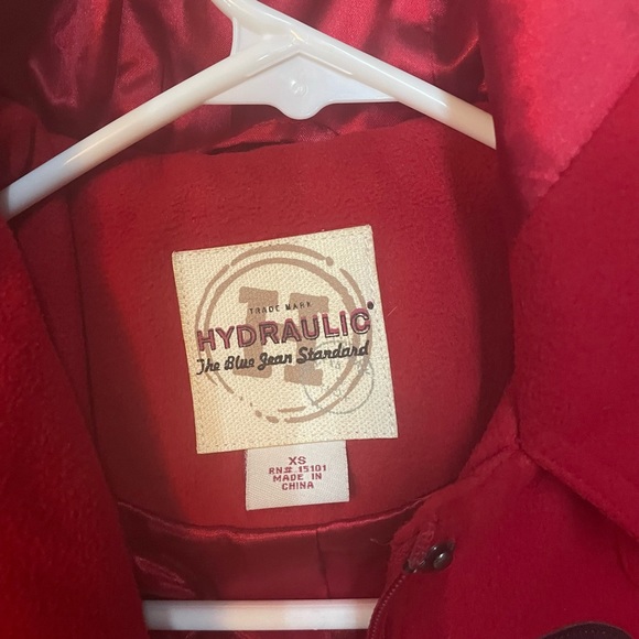 Adorable Red Hydraulic Pea Coat Jacket - Picture 5 of 5